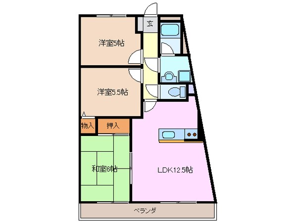 コスモマンションの物件間取画像